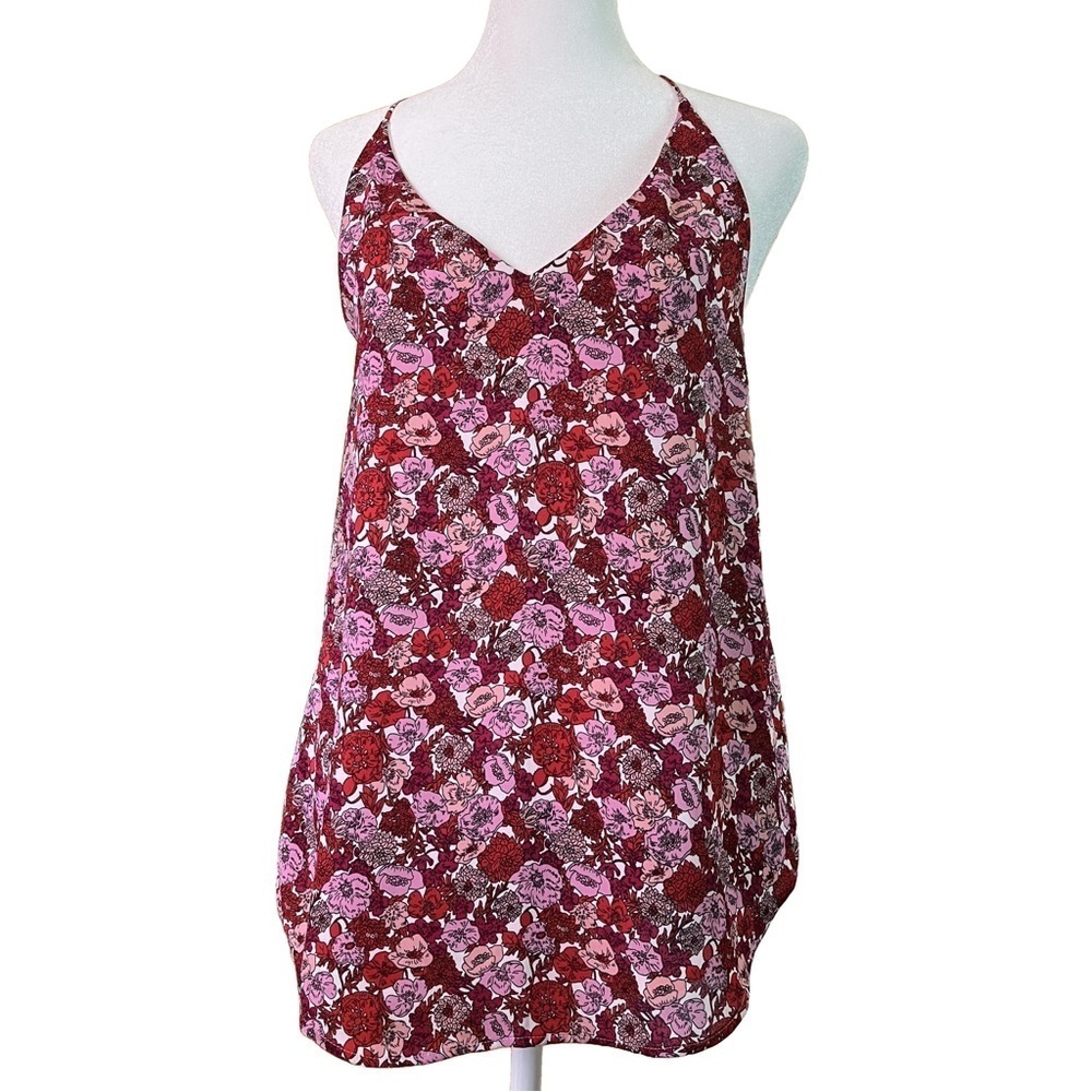 Loft relaxed fit Summer Floral Halter top XS Red